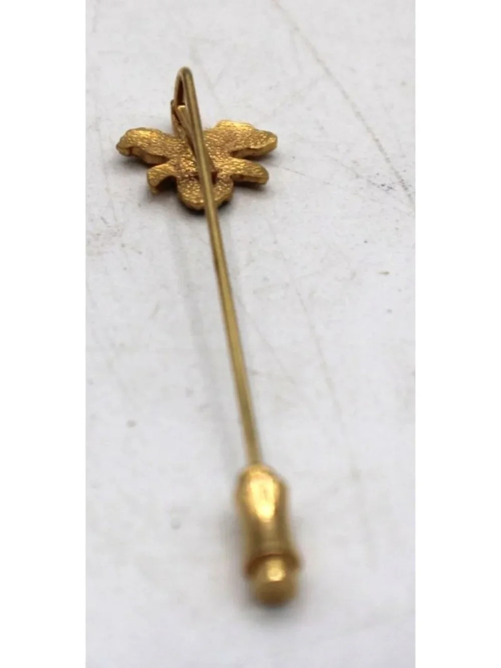 Vintage Gold Tone Lotus Flower Lapel Stick Pin Romantic MCM Hat, Scarf or Ties